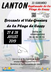 2° Brocante et Vide Greniers de la Plage. Du 27 au 28 juillet 2019 à Lanton. Gironde.  09H00